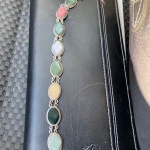 Guatemala jade bracelet in 925 sterling silver